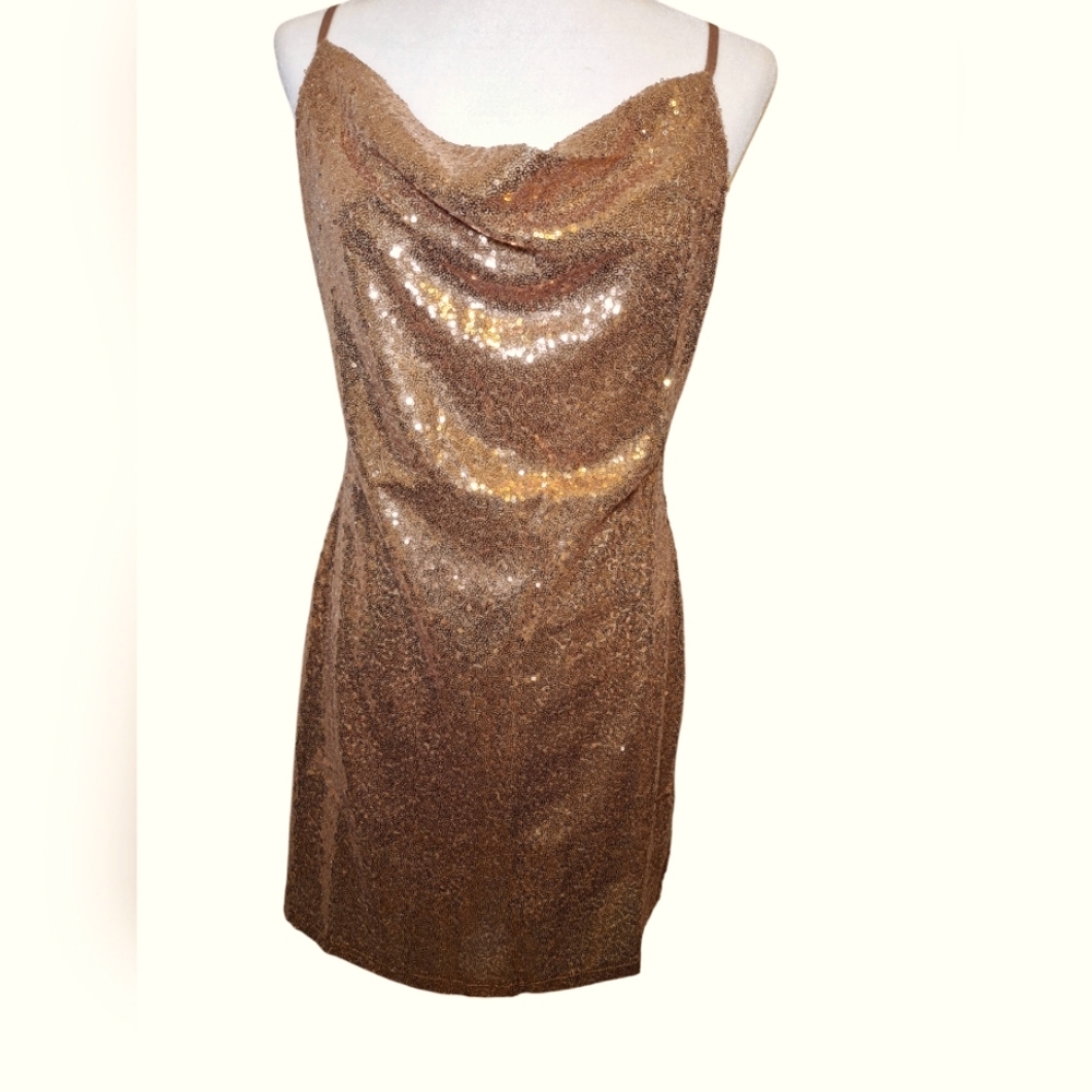 NWT 123 Story Bronze Sequin Dress